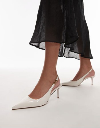 sling back heel in white