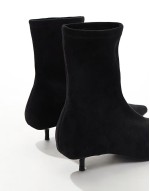 Rhiannon extreme kitten heel sock boots in black