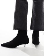 Rhiannon extreme kitten heel sock boots in black