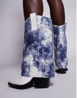 Hartley embellished foldover western boots in white