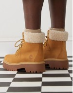 Stone Street 6 inch elevated lined boots in wheat nubuck