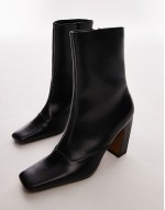 Nyla ankle boots with angled block heel in black