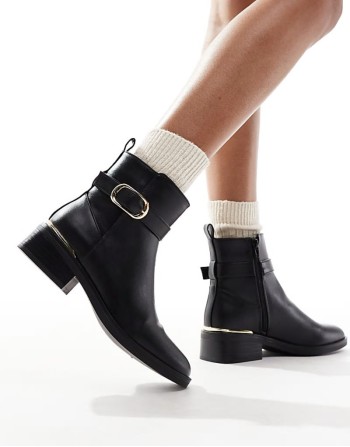 Ciara ankle boots with buckle in black