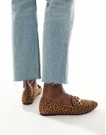 Huge Discount Felicity wide fit pointed flat shoes in leopard