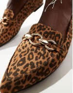 Huge Discount Felicity wide fit pointed flat shoes in leopard