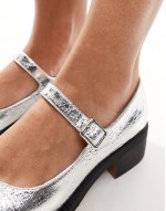 Becca wide fit chunky mary jane in silver