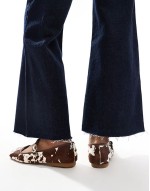 flat mary jane in cow print