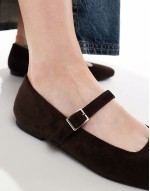 Wide Fit Lottie Mary Jane ballet in brown
