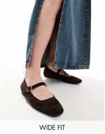 Wide Fit Lottie Mary Jane ballet in brown