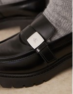 ‌Breathable chunky loafers in black