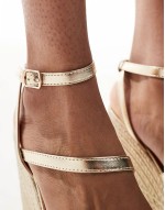 strappy wedge espadrilles in gold