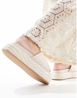 ‌Stylish Mylo flatform slider in stone