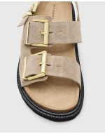 Isla leather sandals in sand
